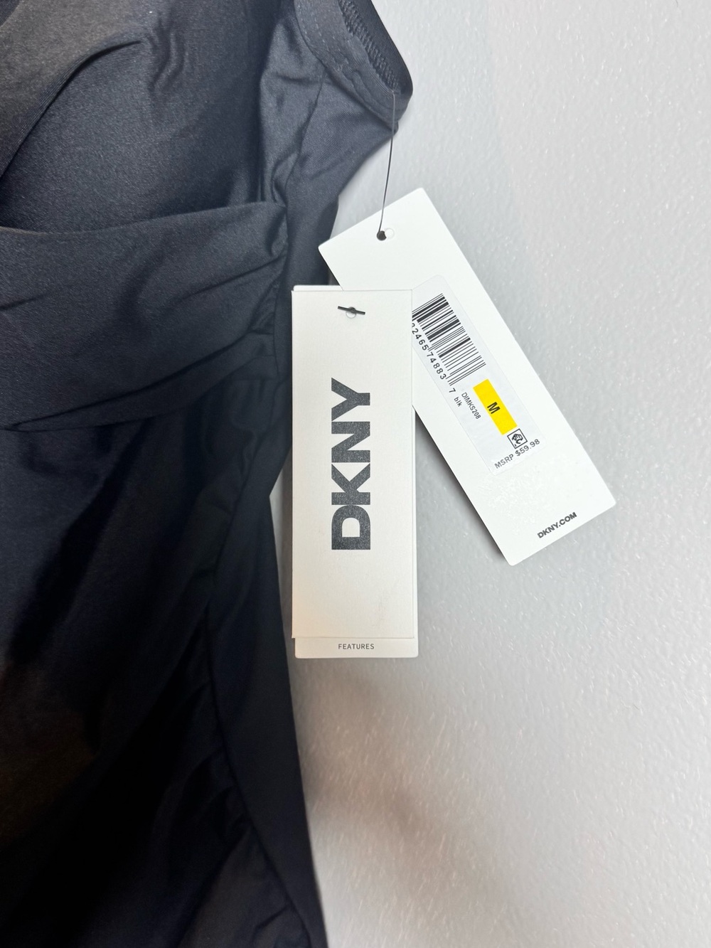 DKNY Black Wrap-Front Tankini Top - Picture 5 of 6